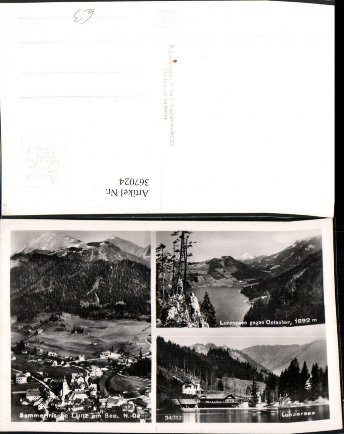 367024,Lunz am See Totale Lunzersee Mehrbildkarte