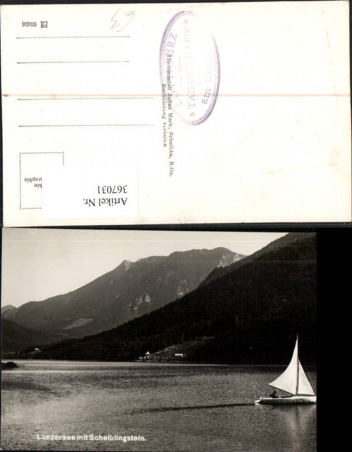 367031,Lunzersee See b. Lunz m. Scheiblingstein Segelboot Bergkulisse