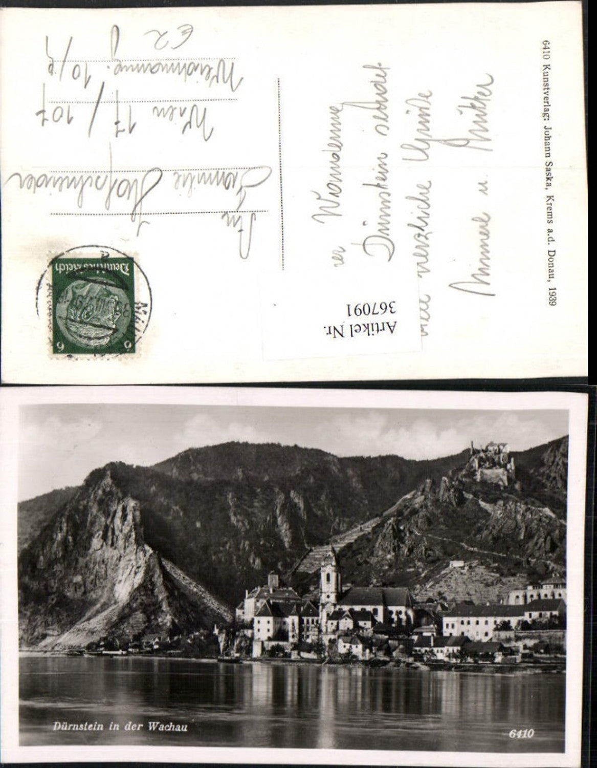 367091,Dürnstein in d. Wachau Totale m. Ruine