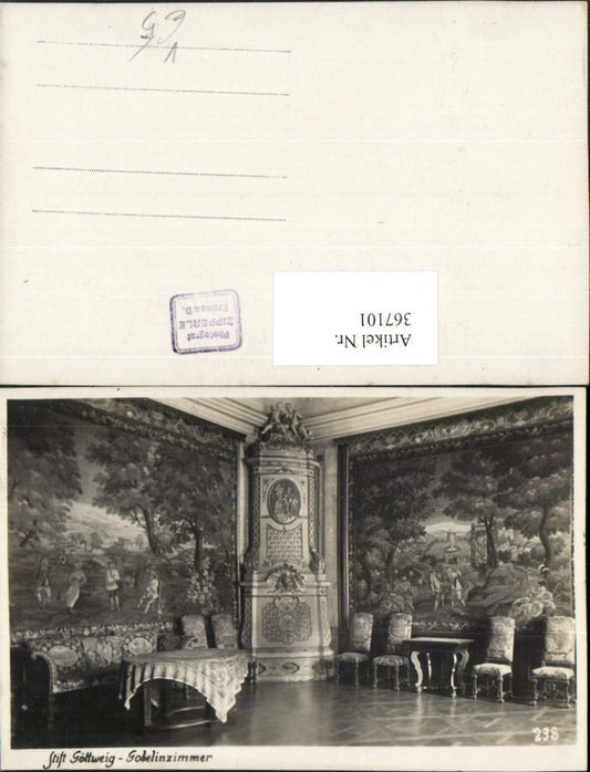 367101,Foto AK Stift Göttweig Gobelinzimmer Innenansicht pub Foto J. Zipperle