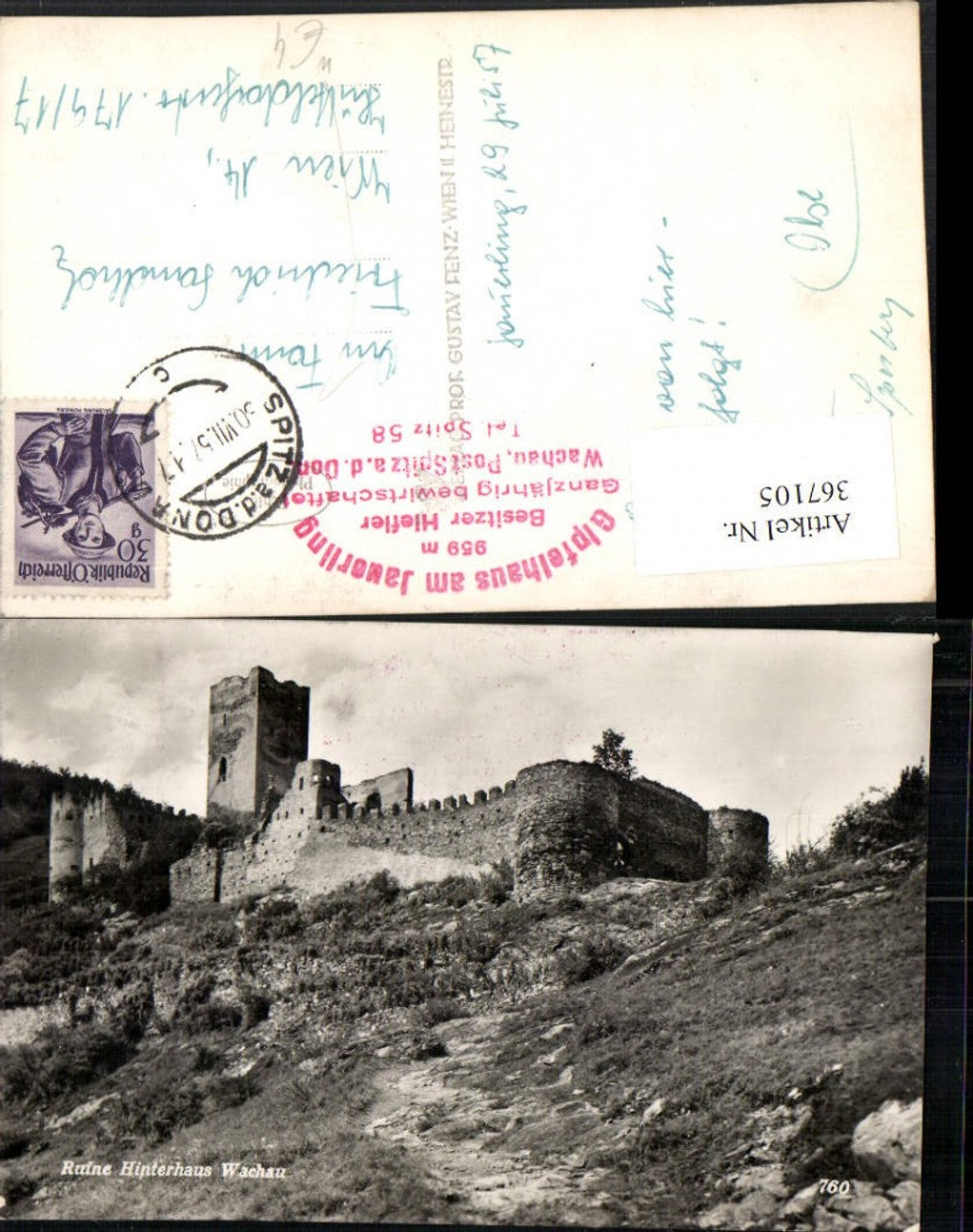 367105,Ruine Hinteraus in d. Wachau b. Spitz