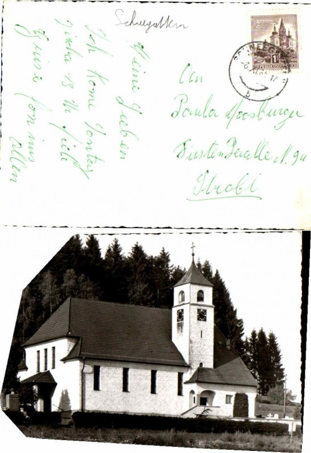 65816,Schneegattern Kirche 1960