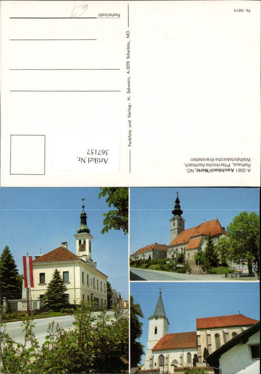 367157,Aschbach Markt Rathaus Pfarrkirche Krenstetten Kirche Mehrbildkarte