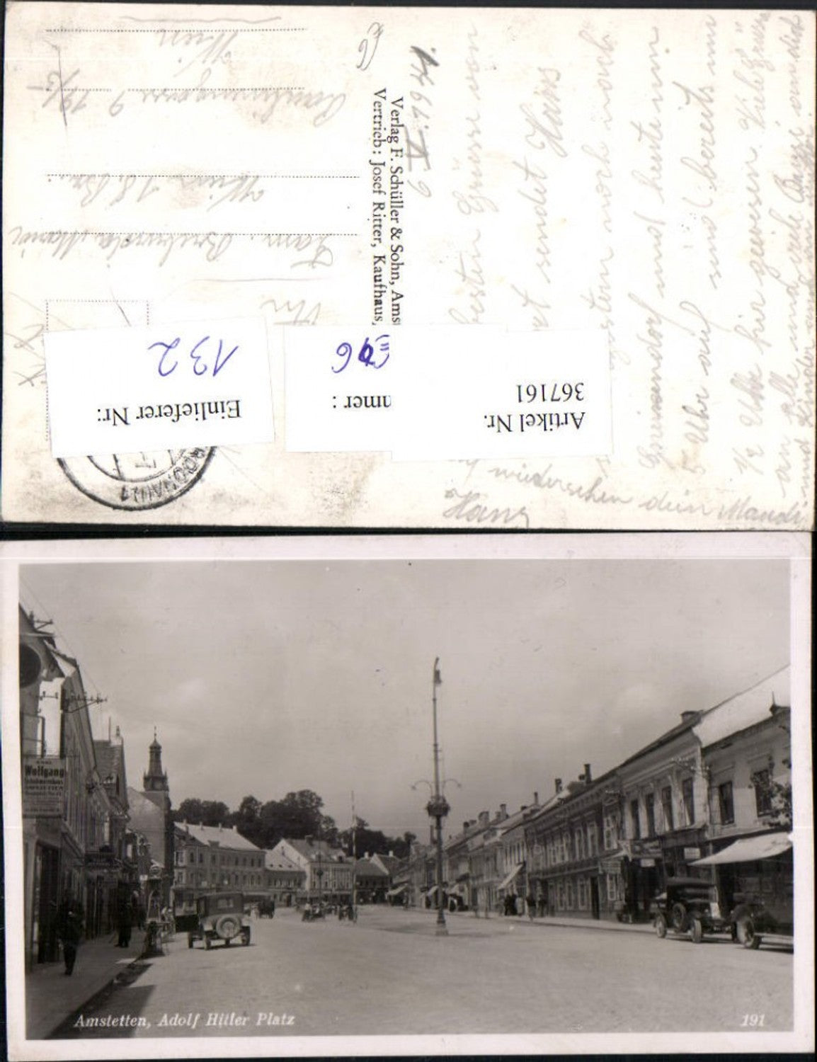 367161,Amstetten Hauptplatz Straßenansicht Geschäfte Apotheke