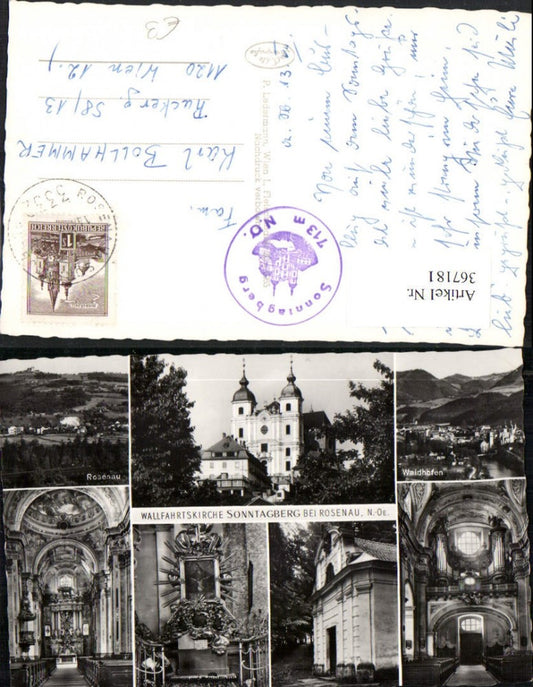 367181,Sonntagberg b. Rosenau Totale Basilika Kirche Innenansicht Mehrbildkarte