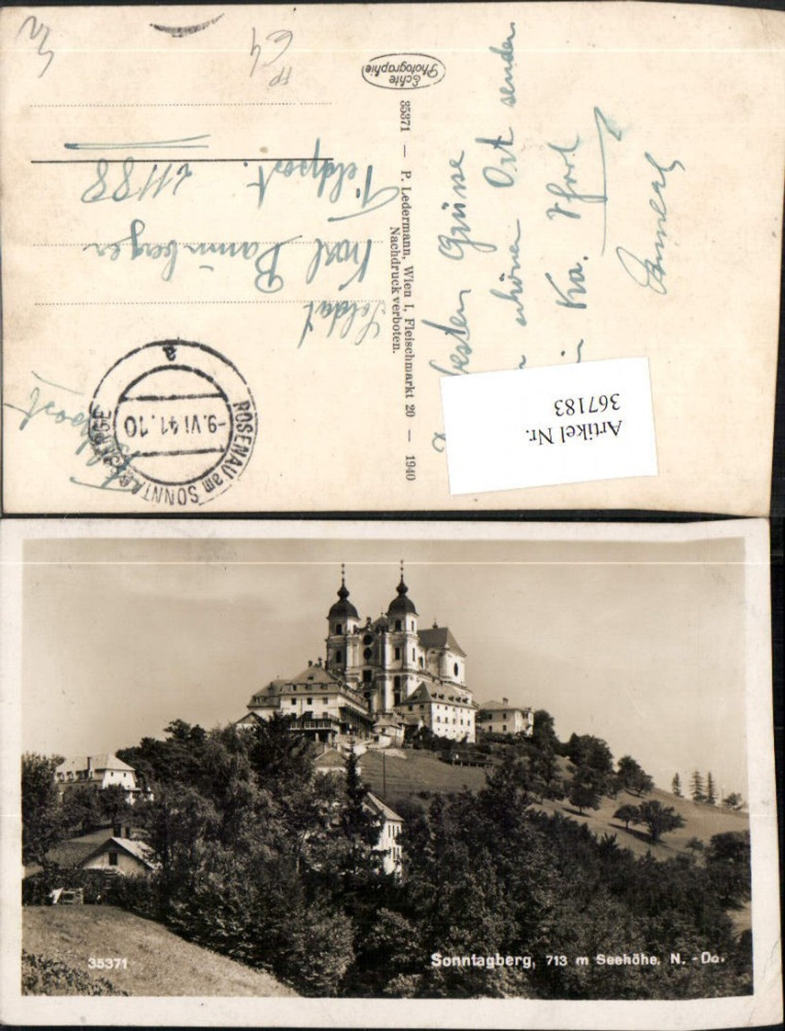 367183,Sonntagberg Basilika Kirche Feldpost Nr. 21188