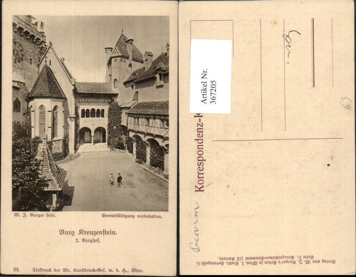 367205,Burg Kreuzenstein b. Leobendorf Burghof Arkaden Erker