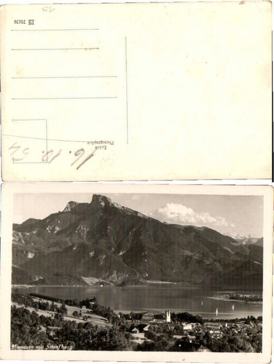 65958, Mondsee with Schafberg 1950