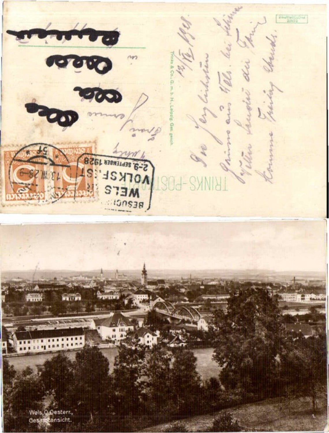 65997,Wels Fotokarte Totale Trinks AK