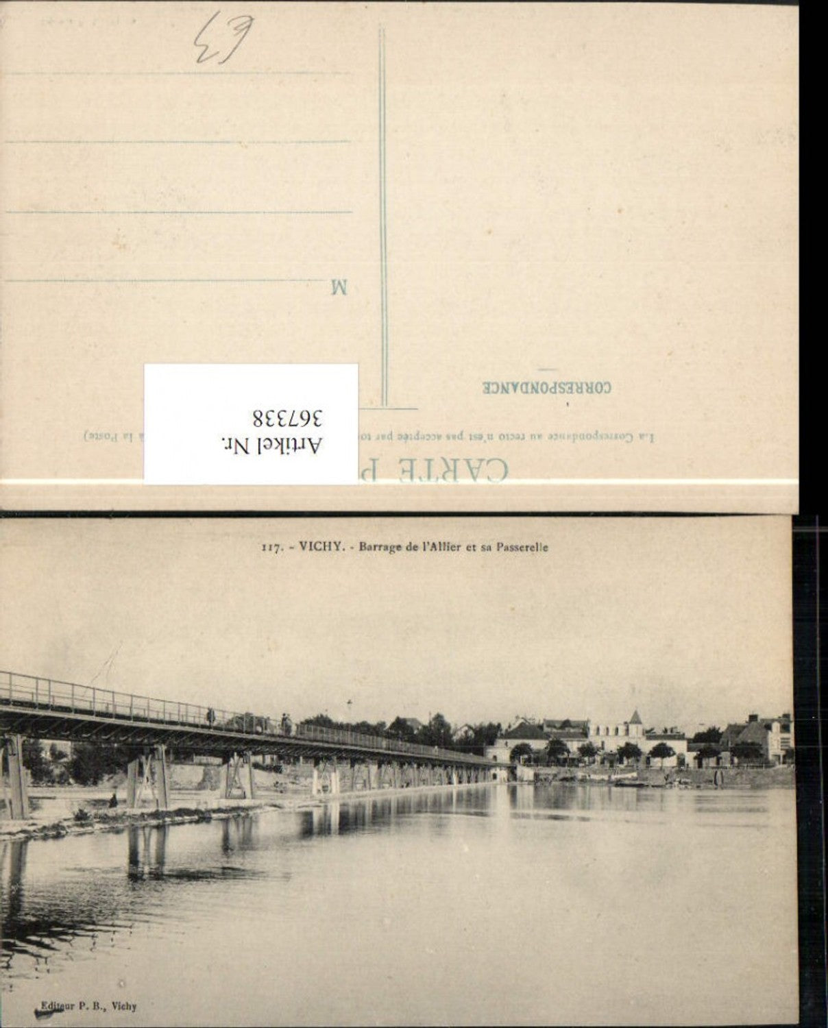 367338,Auvergne Allier Vichy Barrage de Allier et sa Passerelle Brücke