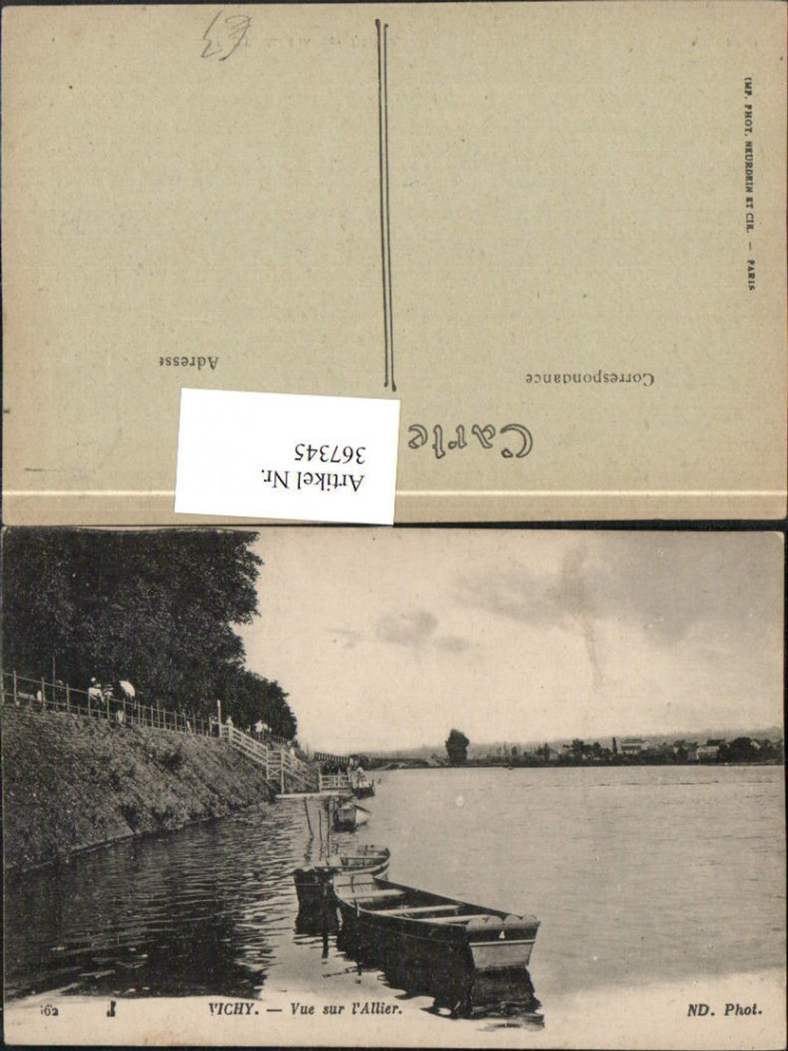 367345,Auvergne Allier Vichy Vue sur Allier Fluss Boote