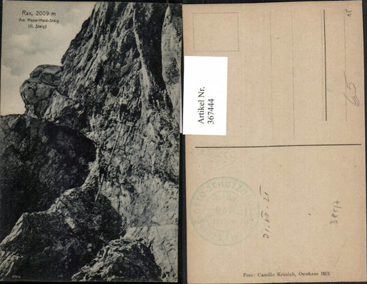 367444,Rax Am Hans-Haids-Steig b. Prein Bergsteiger Leiter
