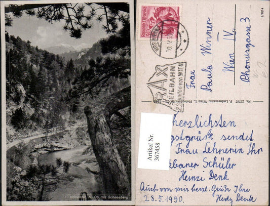 367458,Höllental b. Schwarzau im Gebirge m. Schneeberg