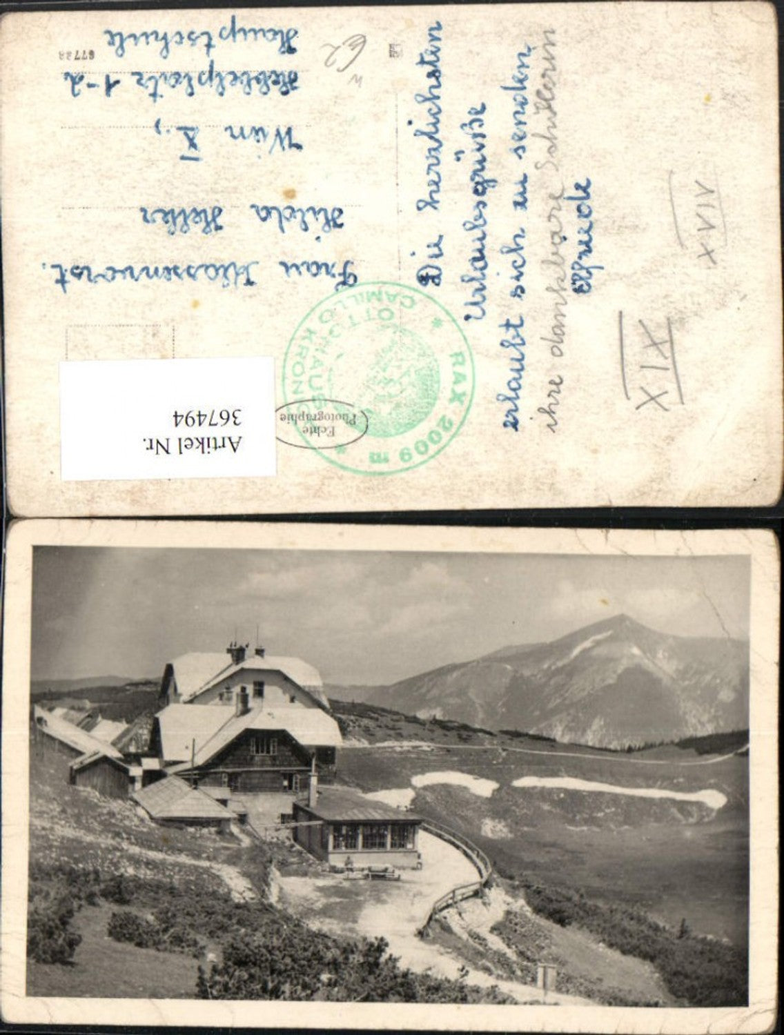 367494,Ottohaus Berghütte b. Reichenau an d. Rax Bergkulisse