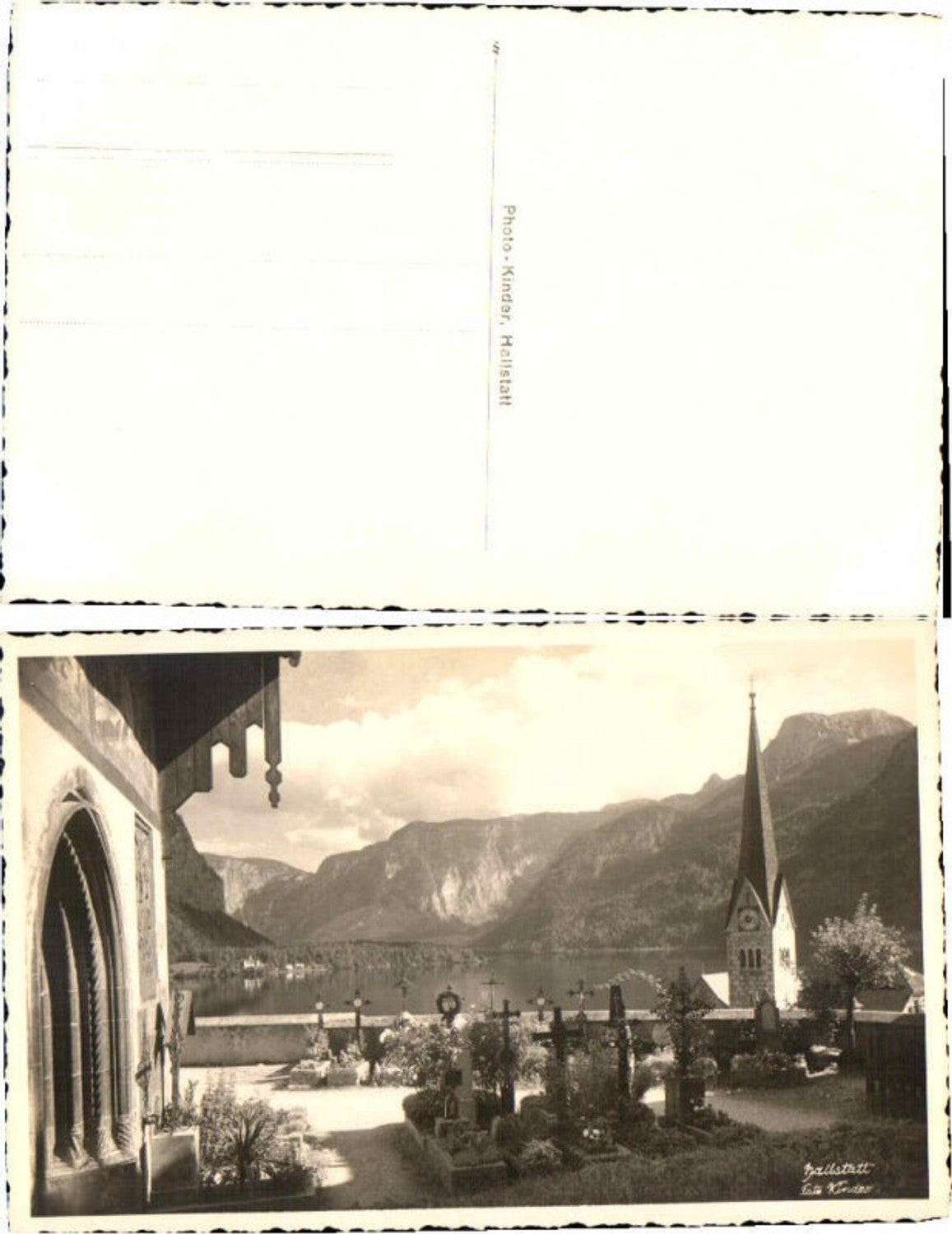 66177,Fotokarte Hallstatt Friedhof 1935