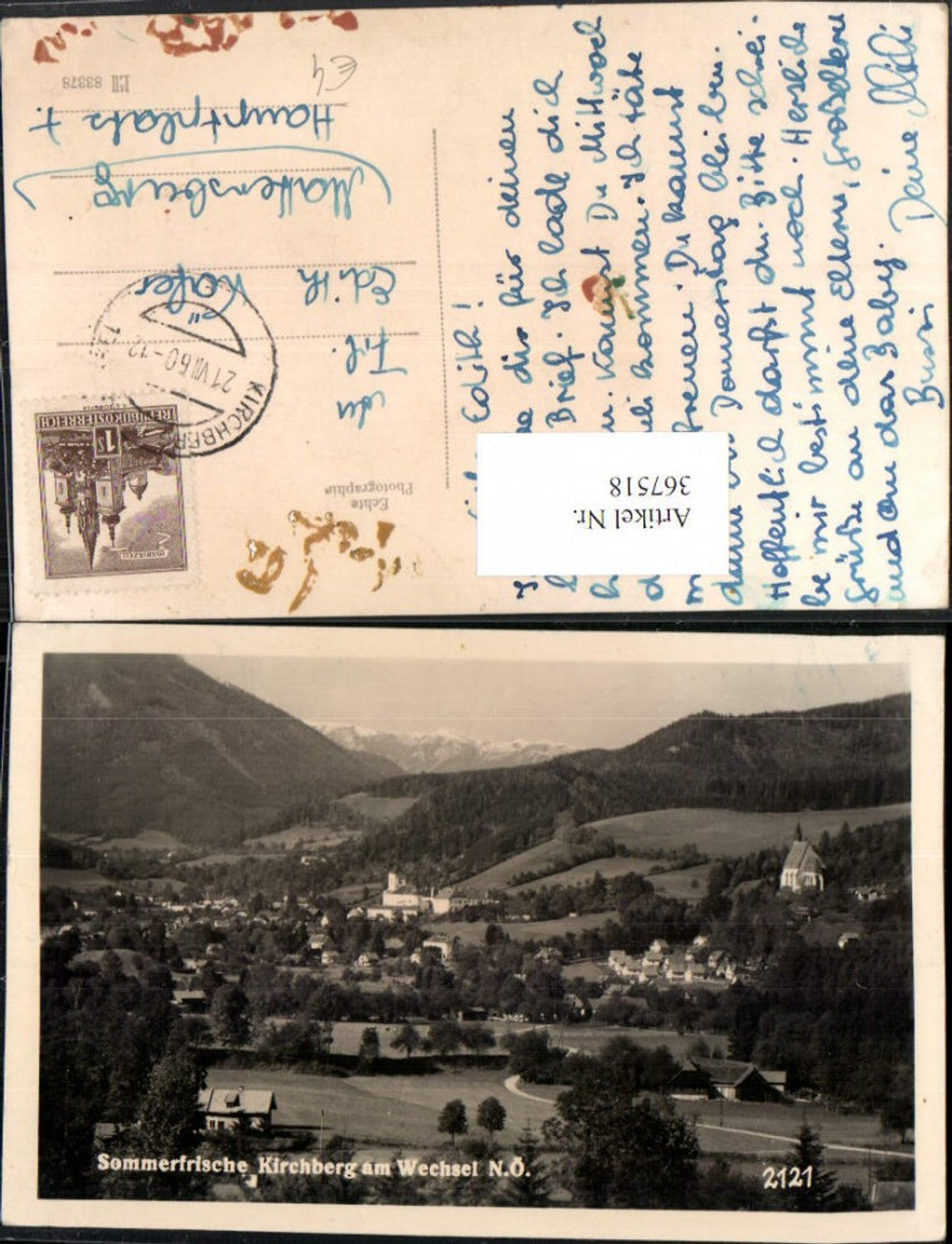 367518,Kirchberg am Wechsel Totale Bergkulisse