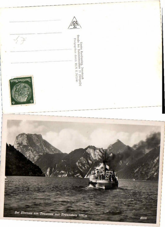 66225, Steamer on Lake Traunsee near Ebensee and Traunstein