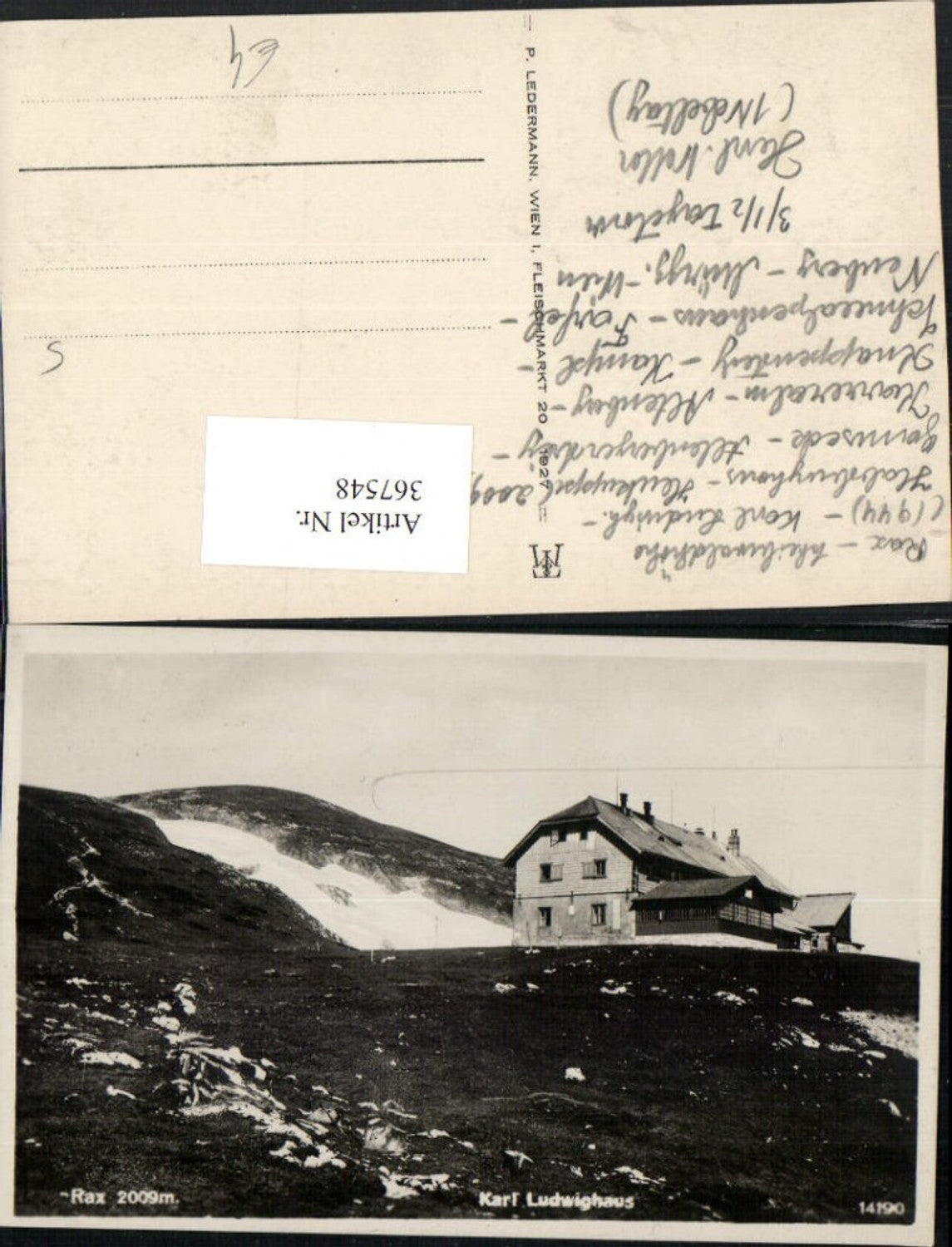367548,Rax Karl Ludwig-Haus Berghütte b. Prein