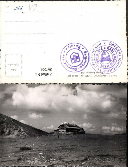 367551,Foto AK Karl Ludwig-Haus Berghütte b. Prein