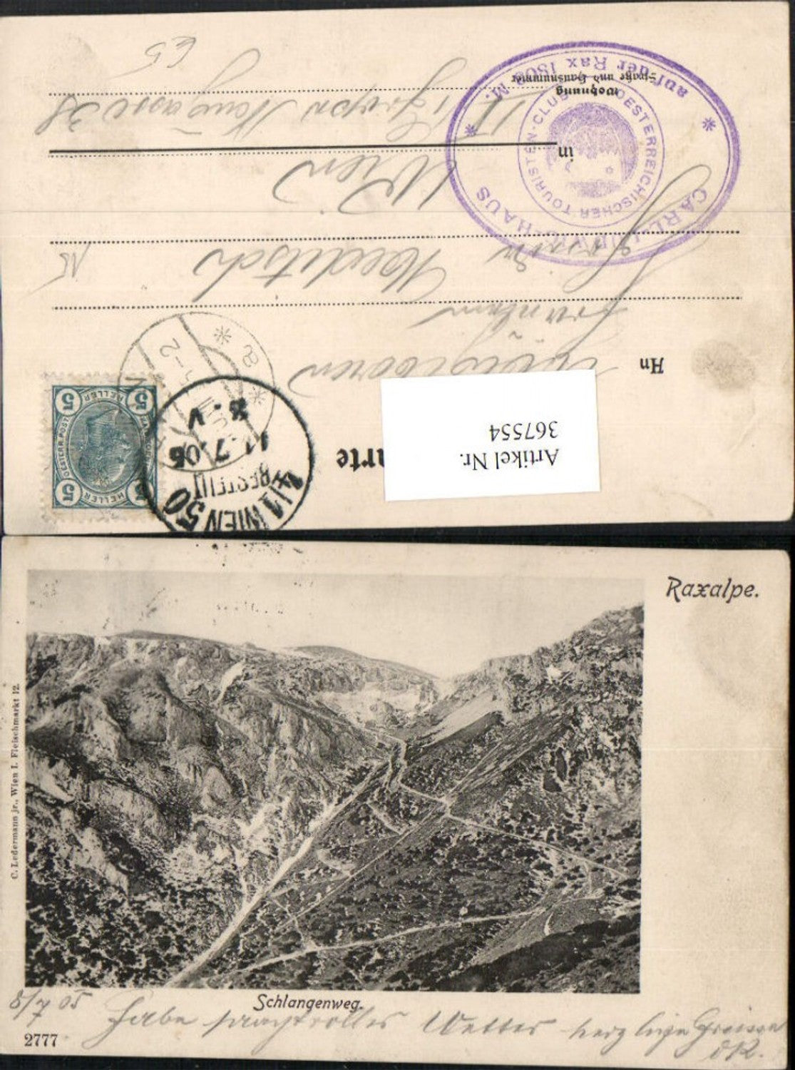 367554,Raxalpe Schlangenweg b. Prein Bergkulisse