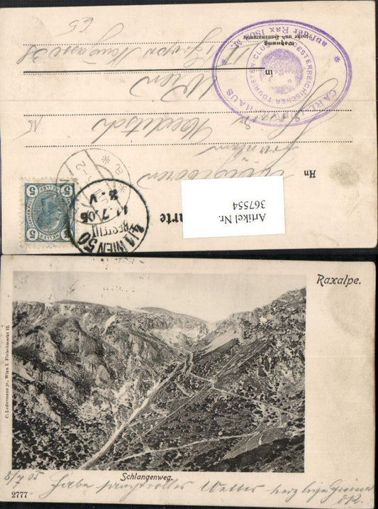367554,Raxalpe Schlangenweg b. Prein Bergkulisse