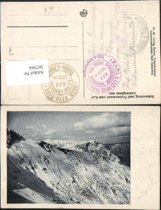 367564,Schneeberg u. Preinerwand vom Karl-Ludwig-Haus b. Prein Bergkulisse