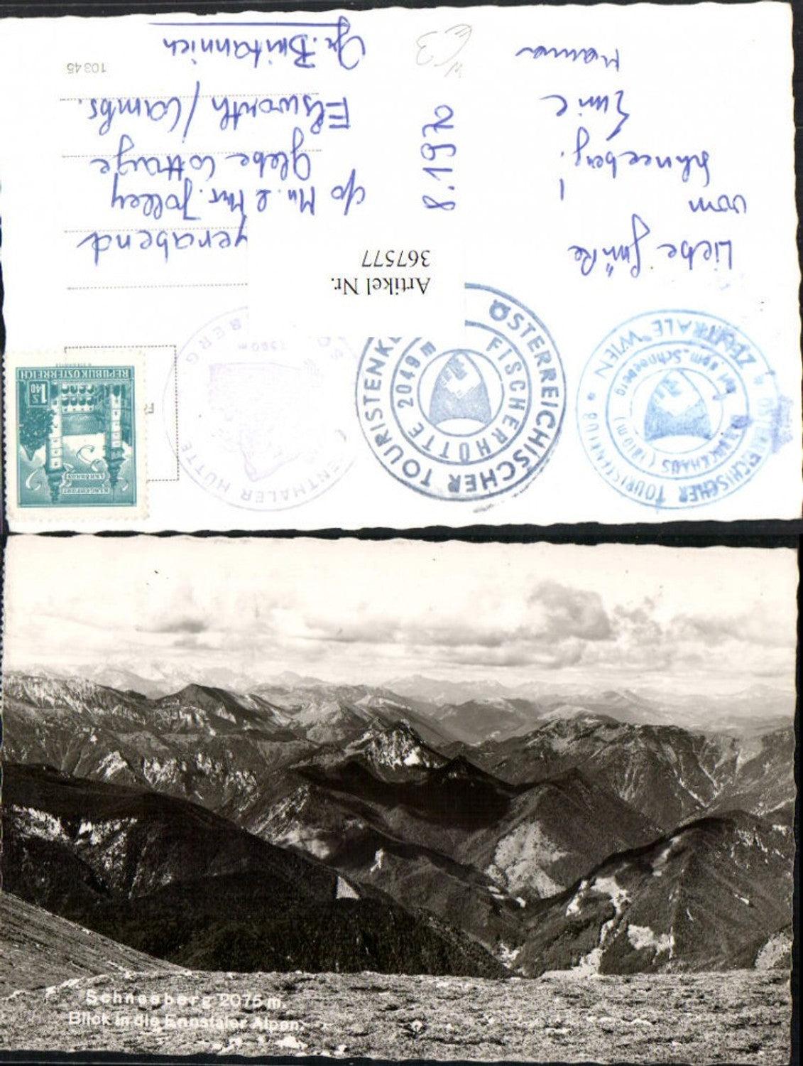 367577,Schneeberg b. Puchberg Blick in die Ennstaler Alpen Bergkulisse