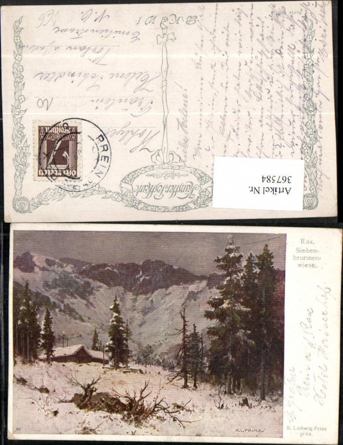 367584,Künstler AK Karl Ludwig Prinz Rax Siebenbrunnenwiese b. Reichenau pub B.K.W.I. 286/12