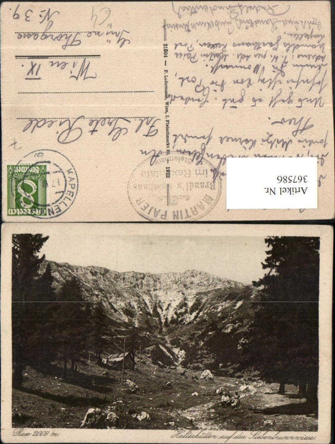 367586,Rax Halterhütten auf d. Siebenbrunnwiese b. Reichenau Bergkulisse