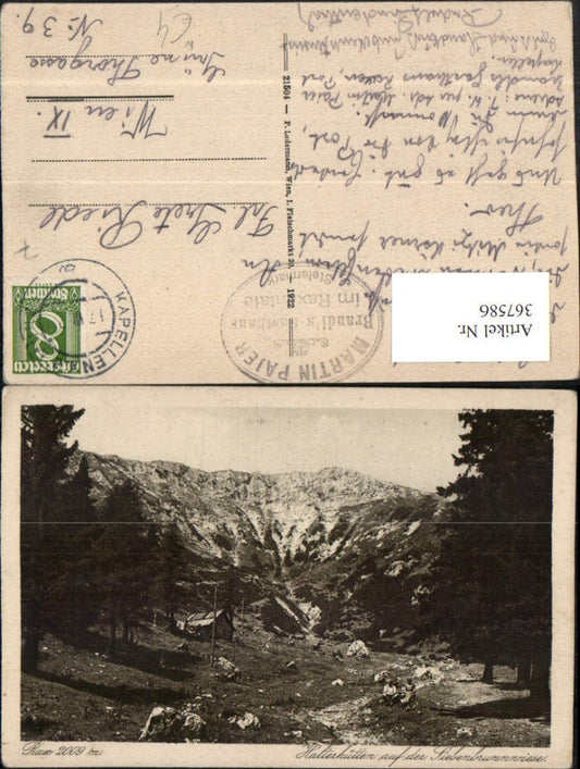 367586,Rax Halterhütten auf d. Siebenbrunnwiese b. Reichenau Bergkulisse