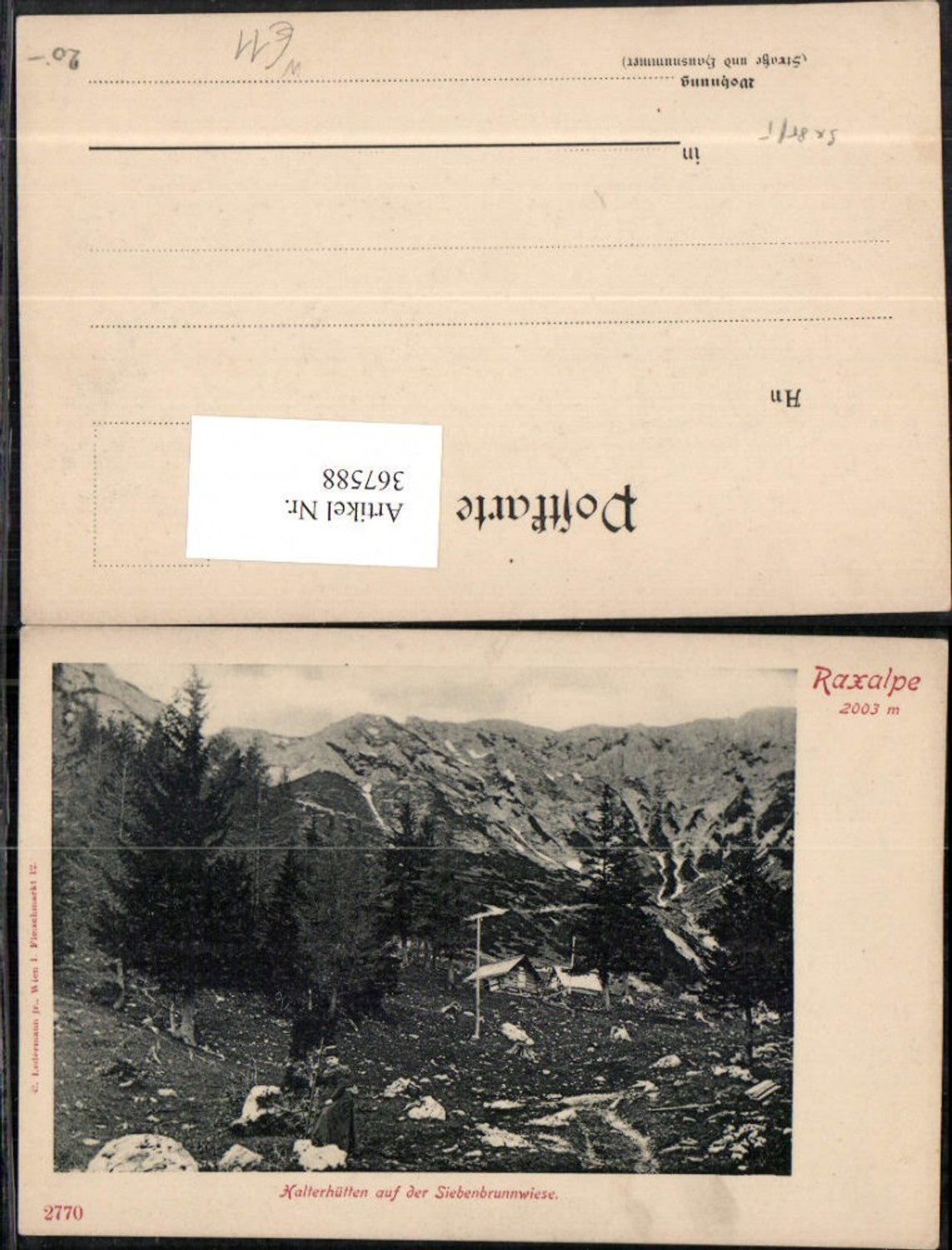367588,Raxalpe Halterhütten auf d. Siebenbrunnwiese b. Reichenau Bergkulisse