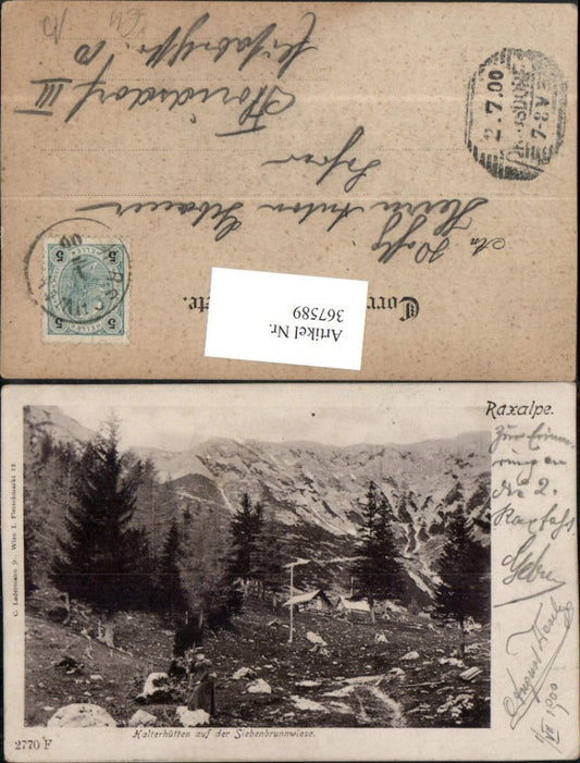 367589,Raxalpe Halterhütten auf d. Siebenbrunnwiese b. Reichenau Bergkulisse