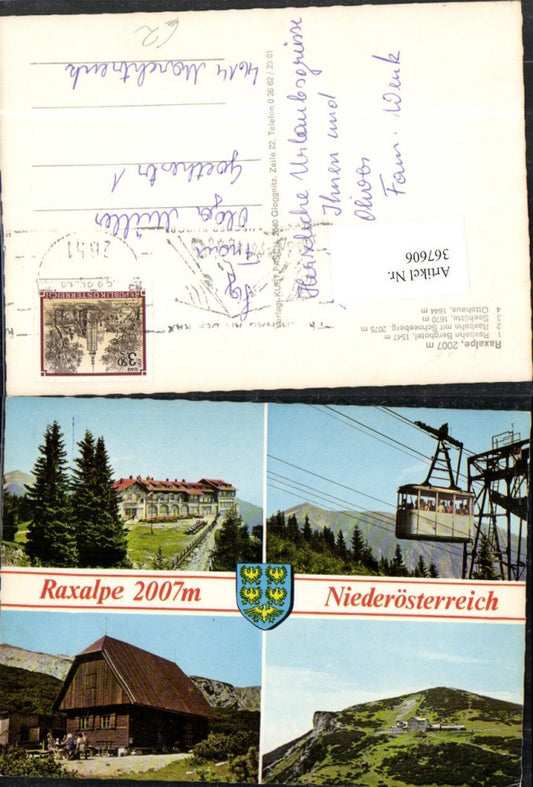 367606,Raxalpe Seilbahn Berghotel Seehütte Ottohaus b. Reichenau Mehrbildkarte