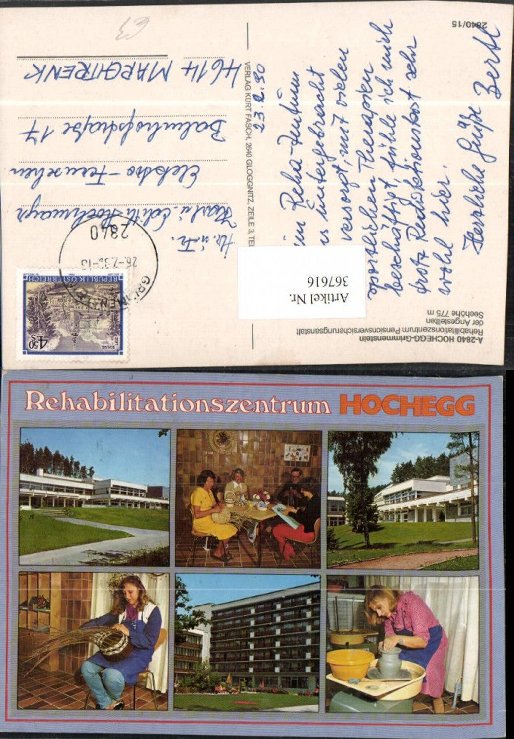 367616,Hochegg Grimmenstein Rehabilitationszentrum Töpfern Mehrbildkarte