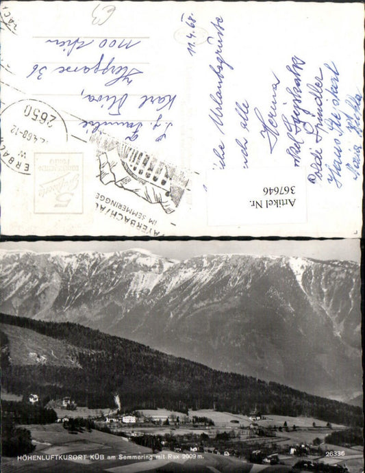 367646,Küb am Semmering Totale geg. Rax Bergkulisse