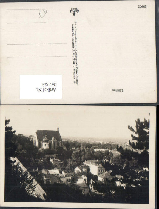 367723,Mödling Teilansicht m. Kirche u. Aquädukt