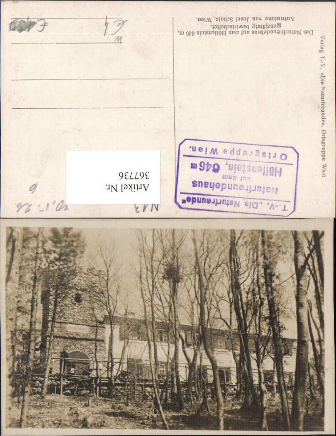 367736,Naturfreundehaus auf dem Höllenstein b. Kaltenleutgeben