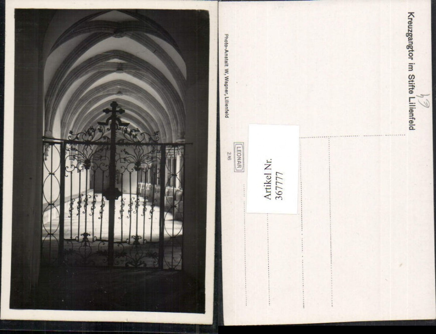 367777,Foto AK Stift Lilienfeld Kreuzgangtor Gittertor