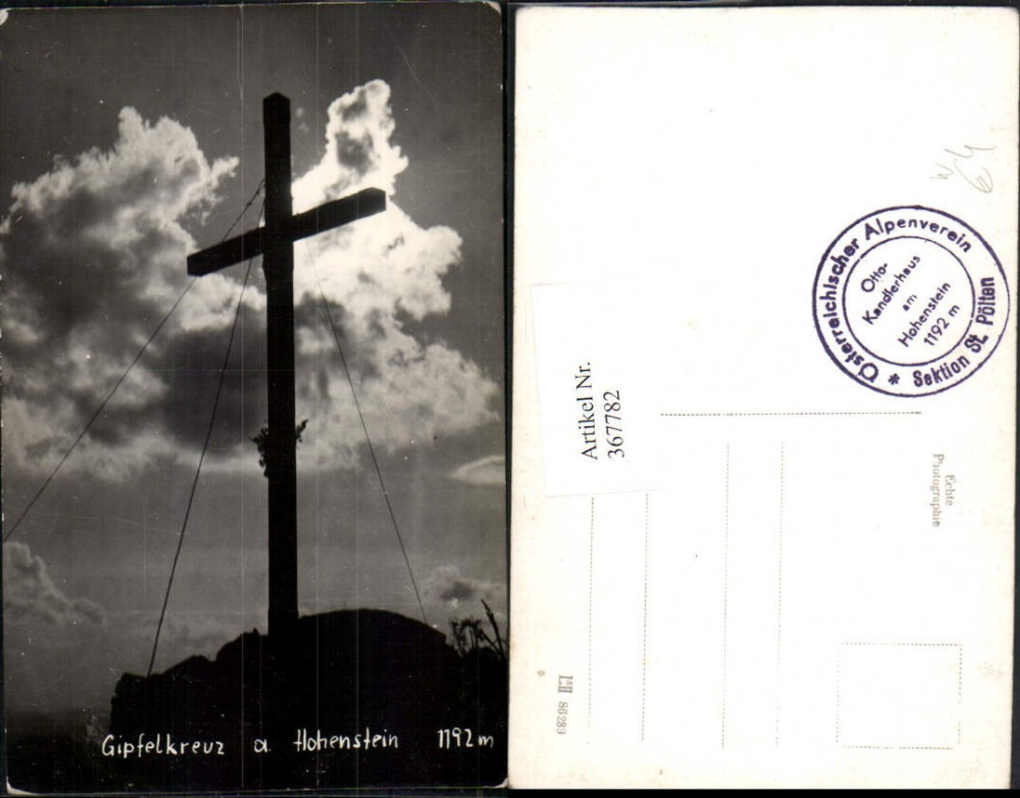 367782,Hohenstein Gipfelkreuz Kreuz b. Türnitz