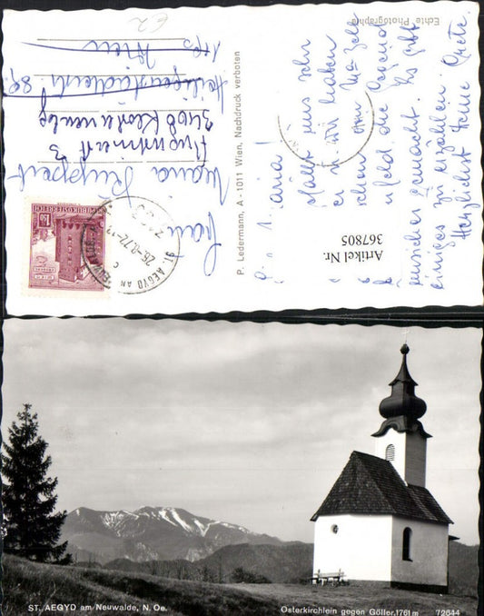 367805,St. Aegyd am Neuwalde Osterkirchlein Kirche geg. Göller Bergkulisse