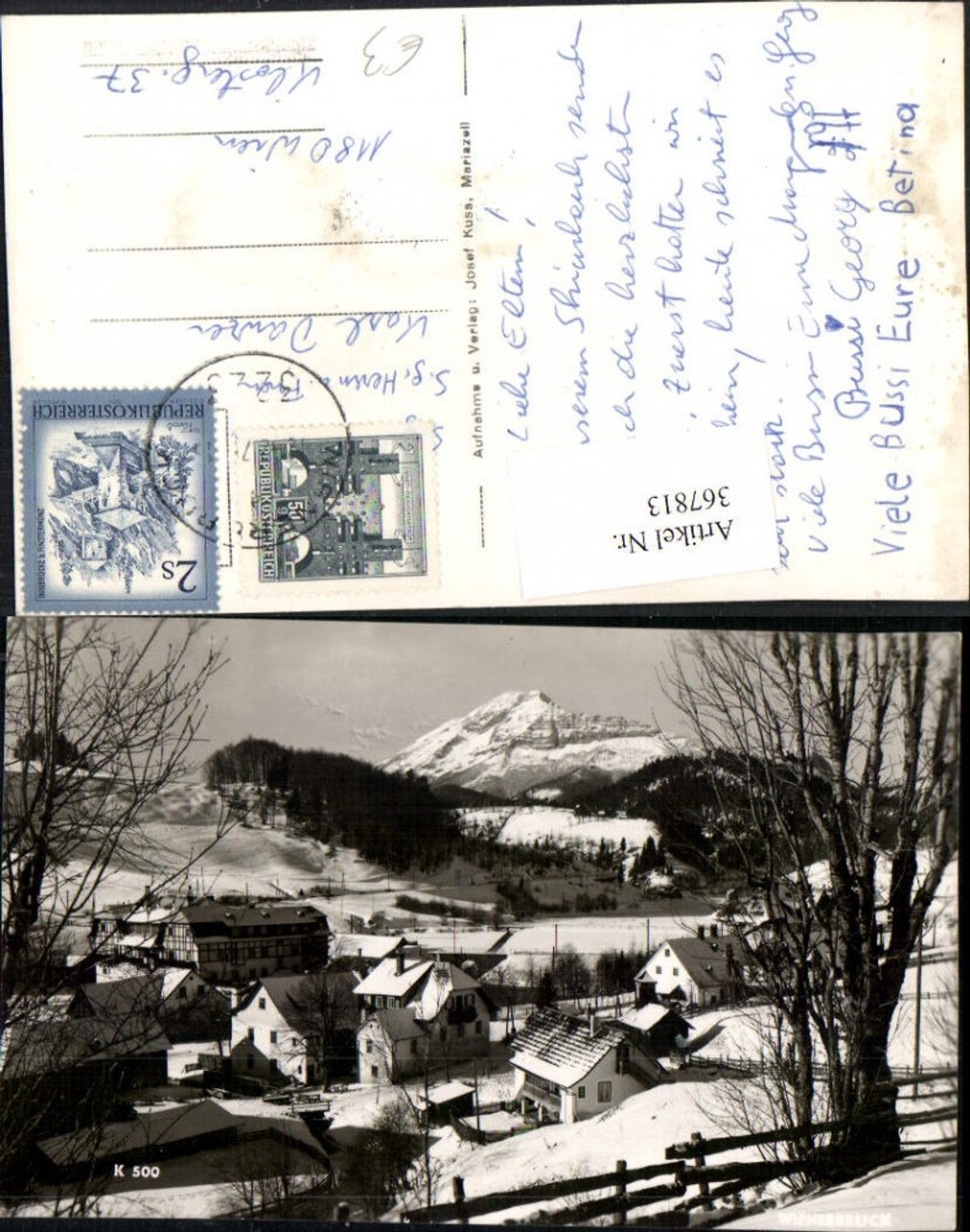 367813,Wienerbruck Teilansicht Bergkulisse Winterbild