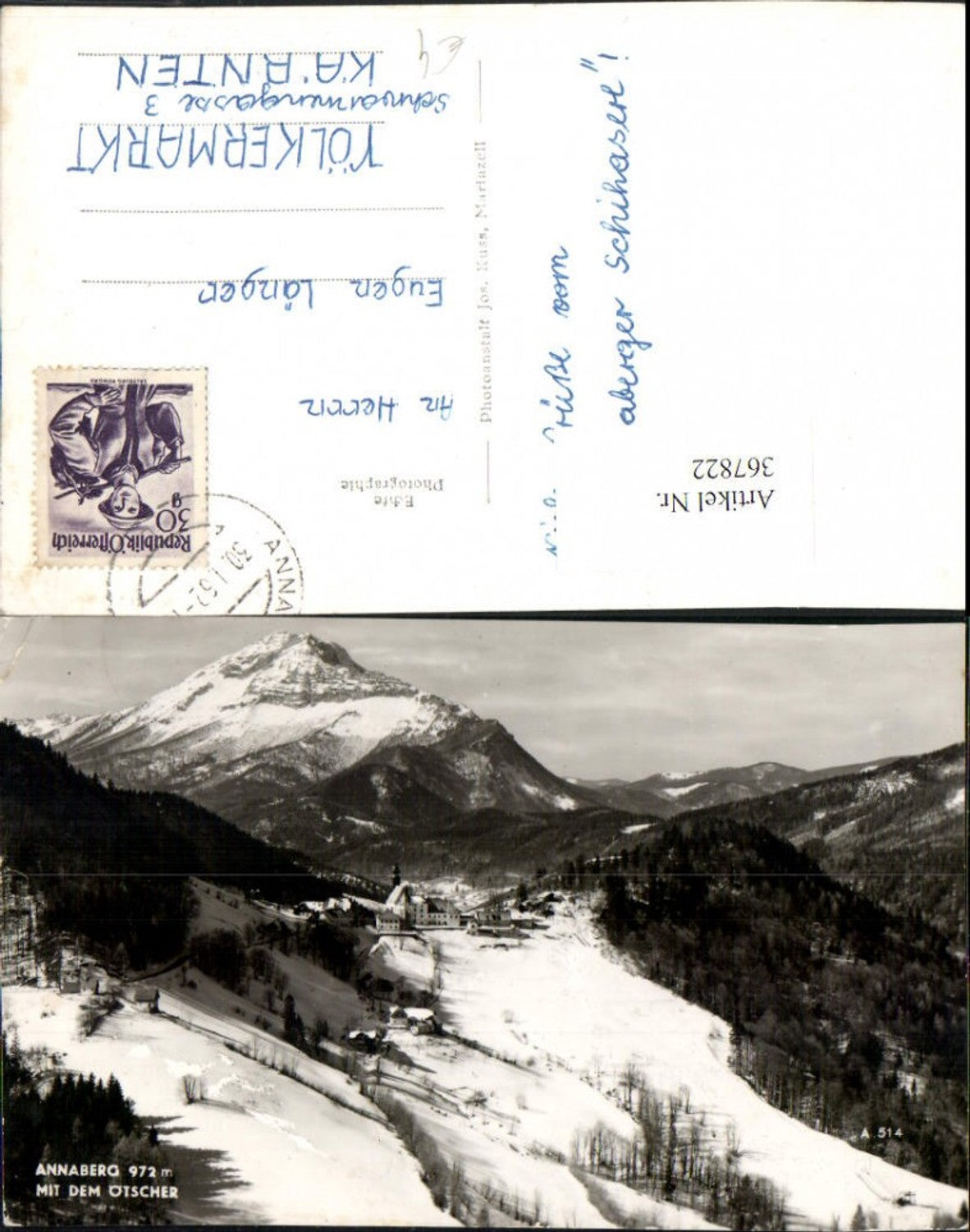 367822,Annaberg Totale m. Ötscher Bergkulisse Winterbild