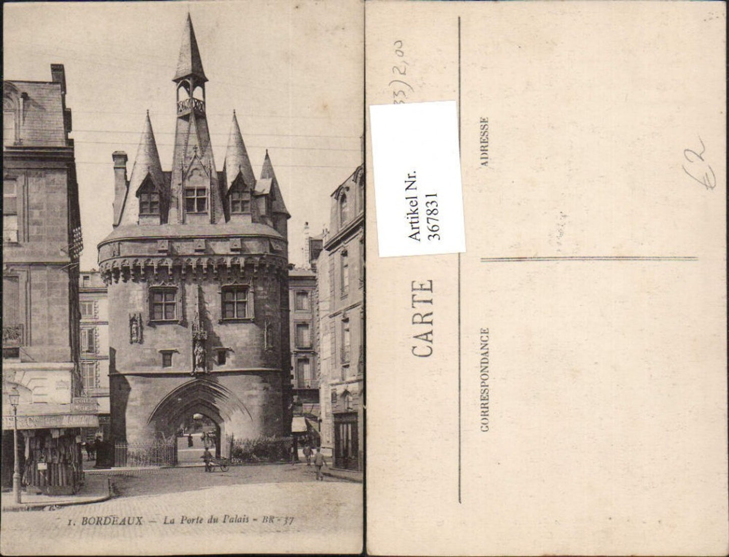 367831,Aquitanien Gironde Bordeaux La Porte du Palais Tor Turm