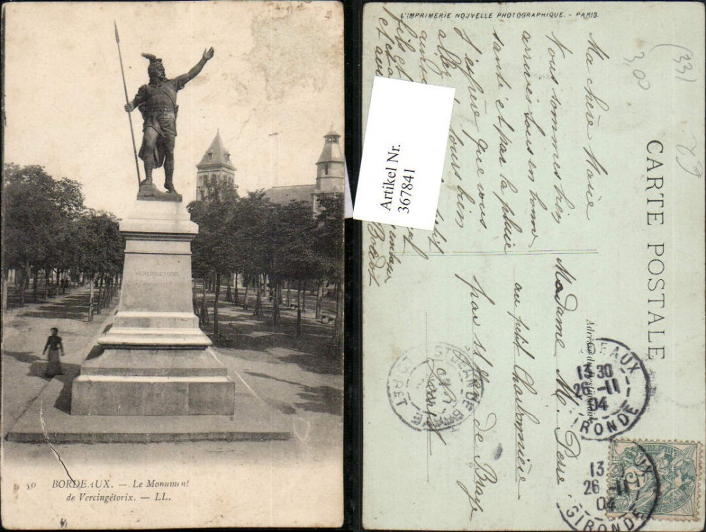 367841,Aquitanien Gironde Bordeaux Le Monument de Vercingetorix Denkmal Statue