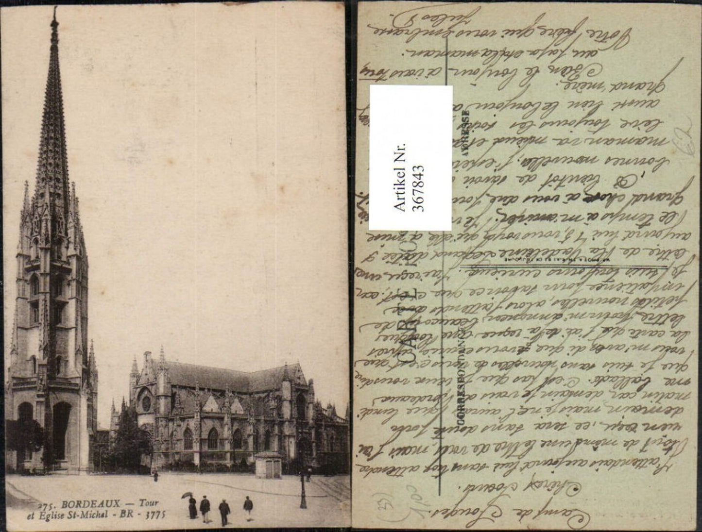 367843,Aquitanien Gironde Bordeaux Tour et Eglise St-Michel Kirche Turm