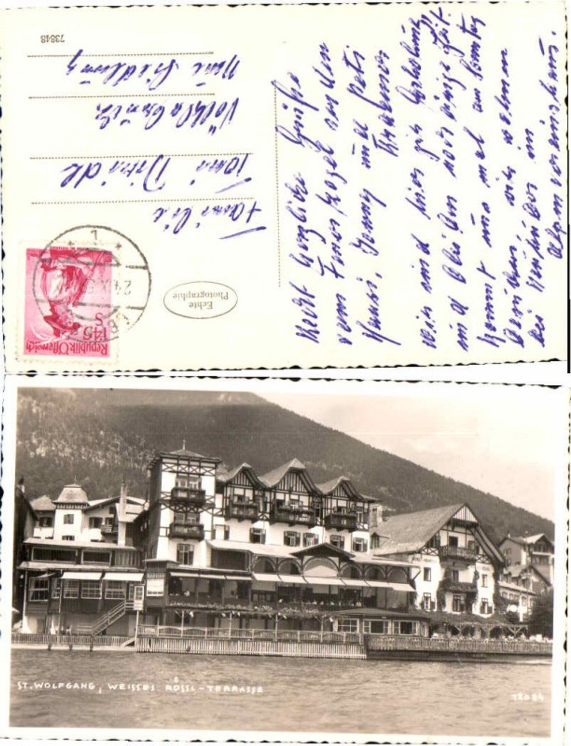 66534,Fotokarte St Wolfgang Weisses Rössl Terrasse