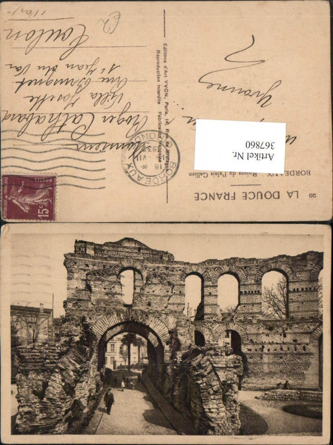 367860,Aquitanien Gironde Bordeaux Ruines du Palais Gallien Ruine