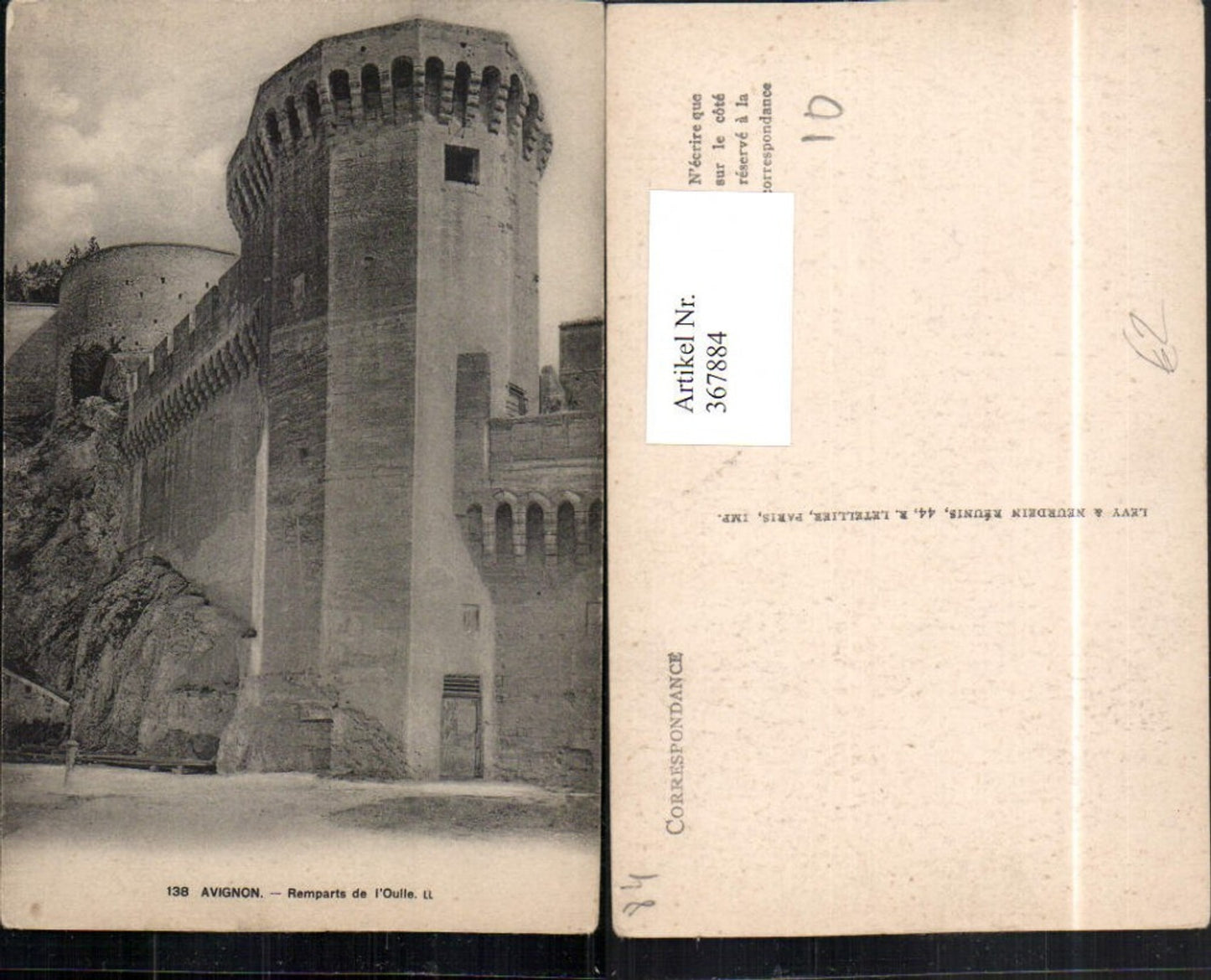 367884,Provence-Alpes-Cote-Azur Vaucluse Avignon Remparts de l'Oulle city wall tower