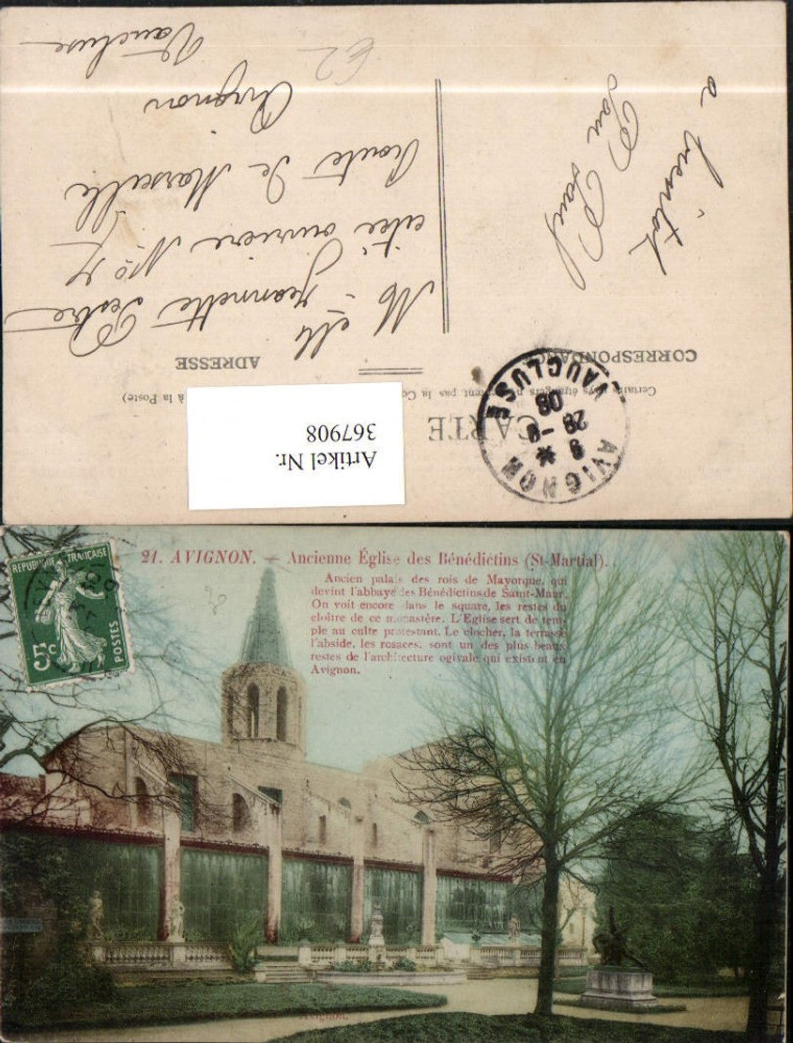 367908,Provence-Alpes-Cote-Azur Vaucluse Avignon Eglise des Benedictins St-Martial Kirche