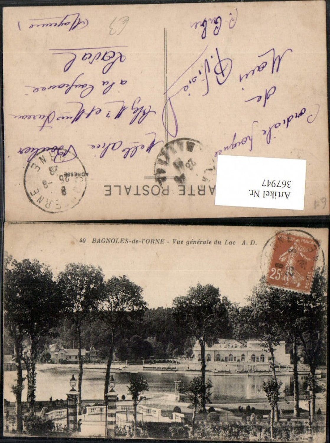 367947,Bassen-Normandie Orne Bagnoles-de-l'Orne Vue generale du Lac See